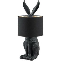 Lindby - Lampe à poser 'Lorentina' en textile pour salon & salle à manger - noir, doré