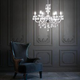 Led design lustre plafonnier pendule éclairage suspendu salon chambre chrome