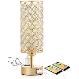 Lampe de chevet lampes de table tactiles en cristal - Lampe de table de nuit à intensité variable