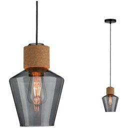 Lampe suspension Edla 1 lumière verre fumée / liège / Noir 797,40