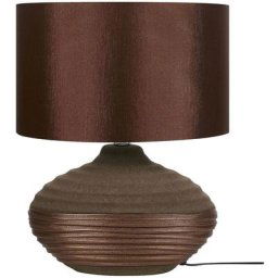 Beliani - Lampe à Poser E27 Max 60W en Porcelaine Marron Base Design en Toupie Chic Lima - Marron