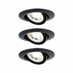 Paulmann - Kit Encastrés orientables led 3x6W 3000K 230V noir dép/Syn