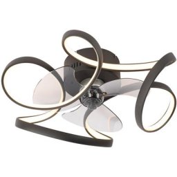 Mandy - led Dimmable Ventilateur de plafond Design variateur inclus - 1 lumière - ø 55 cm - Noir