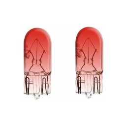2x ampoule 12V 5W T10 W2,1x9,5D wedge rouge voiture moto tracteur remorque