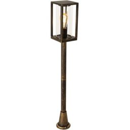 Qazqa - charlois - Lampe sur pied extérieur Industriel - 1 lumière - l 14 cm - Doré/Laiton
