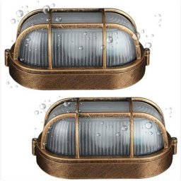 2 pack)Applique D'extérieur, Lampe Ovale En Aluminium Moulé Sous Pression Applique, Murale Marine