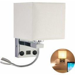 Applique de Chevet, Flexible usb led Applique Murale Liseuse Chambre Bras Oscillant Titulaire E27