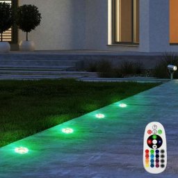 4x spots encastrés au sol télécommande allée jardin spots en acier inoxydable dimmables dans un