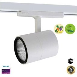 Spot led pour rail triphasé 30W pour fruits et légumes noir Blanc - Blanc