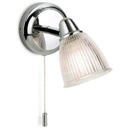Firstlight - Echo - Applique murale de salle de bain à 1 ampoule chrome avec verre clair nervuré