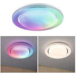 Plafonnier LED arc-en-ciel avec effet arc-en-ciel 380mm RVB, Tunable blanc 230LM 230V 22W chrome,