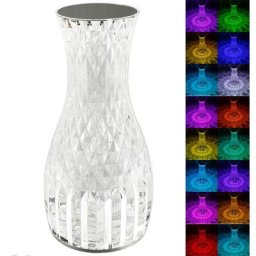 Lampe de Table led Vase en cristal 16 couleurs Projecteur tactile Reglable Ambiance Romantique en