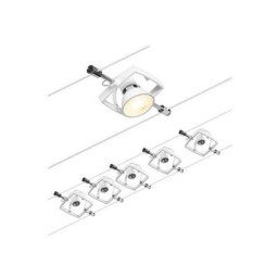Spots sur câble tendu kit Mac 2 wire sans ampoules Paulmann Leds - Blanc dépoli - 5X10W - 230/12 v