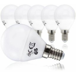 B.k. licht lot de 5 ampoules 5W led E14, 470 lumen par ampoule, lumiere blanche chaude de 3000