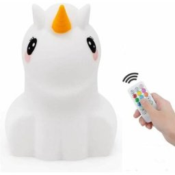 Veilleuse Enfant Lampe Licorne Silicone Souple Lampe Chevet 9 Couleurs Rechargeable Télécommande
