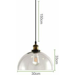 Eclaison - Lampe Suspension Vintage en verre ambré américain, ampoule E27, pour salle à manger,