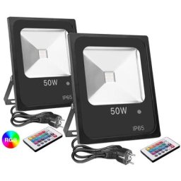 Spot extérieur coloré à led rgb IP65 50 watts 2 pièces
