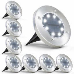 8 lampes led solaires pour l'extérieur i Ø119 mm i étanche IP65 i allumage et extinction