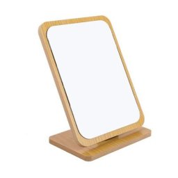 Miroir de maquillage de table pliable en bois - Petit miroir vertical carré - Miroir de maquillage