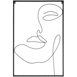 Tableau filaire en métal Visage 60 x 90 cm - Noir