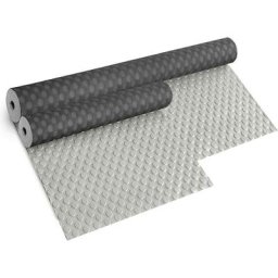 Tapis Protecteur de sol en gomme antidérapant avec revêtement robuste à bulles Gris - 2 mètres x