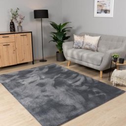 Paco Home - Tapis Salon Chambre Adulte Poils Ras Lavable En Machine Uni Moelleux Anthracite,