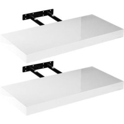 Tagère murale Volato, lot de 2, suspendue, choix de couleurs & tailles, 60 cm Blanc arctique