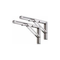 Equerre pliable Équerres pour Étagères, Lot de 2 Pcs Support d'étagère Pliant en Acier Inoxydable,