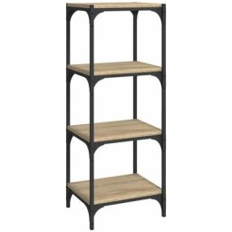 Meuble tv Chêne sonoma 40x33x100 cm Bois d'ingénierie et acier Vidaxl Chêne sonoma