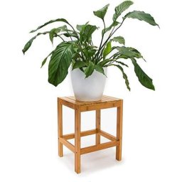 Olhetc - Tabouret en bambou Table pour plantes tabouret salle de bain HxlxP: 40 x 28 x 32 cm table