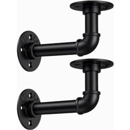 Etagère en Tube pour Plomberie Industrielle, 2 Pièces Support d'Étagère de Tuyau, Supports