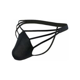 Strings en soie glacée pour hommes sous-vêtements Sexy slips taille basse strings respirants poche