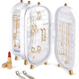 Support à Boite Bijoux ,Boîte à Bijoux avec Miroir,Cadeaux de Grande Capacité et de Haute Qualité