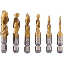 Tarauder à filetage métrique, Foret Taraud HSS, 6pcs Foret embout Kit, forets à marteau Countersink