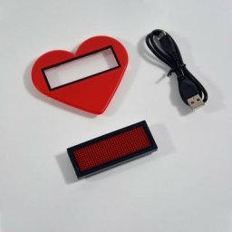 Barcelona Led - Afficheur led portable programmable avec cadre en forme cœur Rouge - Rouge