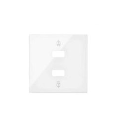 Cache chargeur double usb Simon 100 blanc Simon