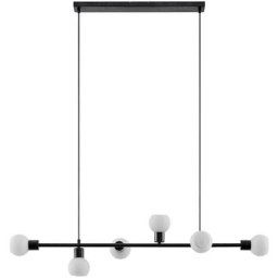 Lindby - led Suspension 'Biscala' en métal pour salon & salle à manger - noir mat, blanc opale