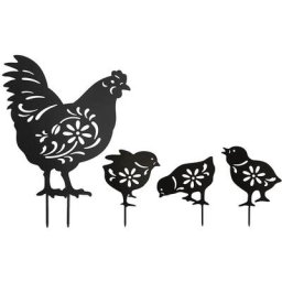 Leisei - Lot de 4PIÈCES Statue de poule et poulets en acrylique Déco,Silhouette Animale Décoration