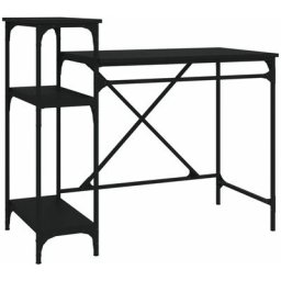 Bureau avec étagères noir 105x50x90 cm bois d'ingénierie et fer Vidaxl Black