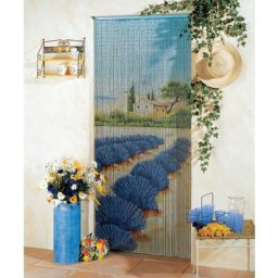 Rideau en bâtonnets de bambou champ de lavande Lavande 90 x 200cm - Lavande