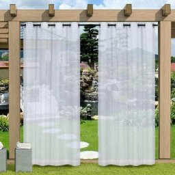Panneau extérieur semi transparent rideau imperméable rideaux intimité rideaux à œillets