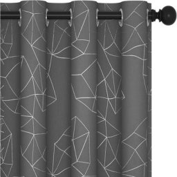 Lot de 2 Rideaux Argenté Motif de Diamant, Salon Rideau Occultant Chambre Thermique Anti Froid à