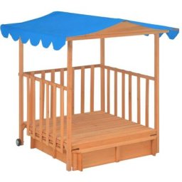 Maison de jeu d'enfants et bac à sable Bois de sapin Bleu UV50 Vidaxl Bleu