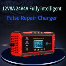 Chargeur batterie voiture12V/24V 8A pour Voiture Moto Camion etc, Rouge