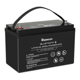 12V 100Ah LifePO4 Smart Lithium avec Module Bluetooth 5.0 intégré, Batterie à décharge Profonde,