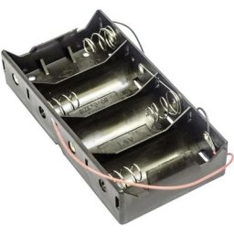 BH4DW Support de pile 4x LR20 (d) raccordement par fils (l x l x h) 138 x 72 x 29 mm - MPD