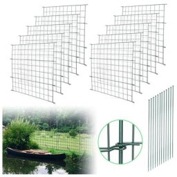 Clôture de jardin Ensemble de clôture d'étang Set de clôture Clôture grillagée en métal 22 pièces