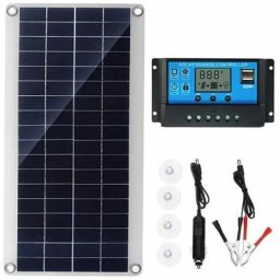 Panneau Solaire 25W 12V, Kit de Panneau Solaire, Chargeur de Batterie Kit avec régulateur de Charge