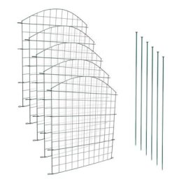 Clôture de jardin Ensemble de clôture d'étang Set de clôture Clôture grillagée en métal 11 pièces