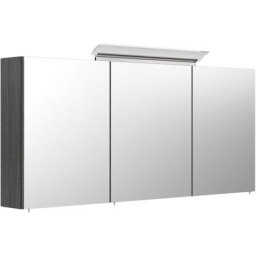 Armoire de toilette avec miroirs et Lampe led acrylique 140cm Charbon antique - charbon antique